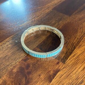 Lia Sophia Gold-Tone Bracelet with Turquoise Enamel Panels